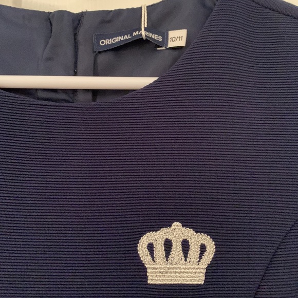 Girls NWT Italian Navy Crown Dress 8/10 - Picture 2 of 4